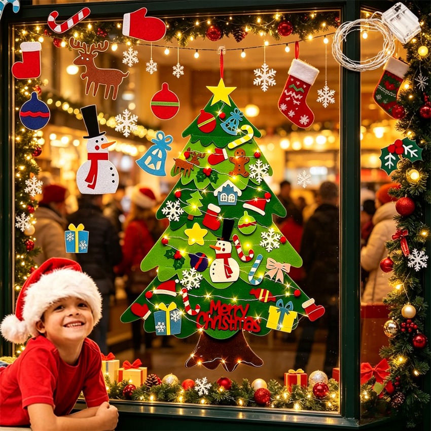 Family Tree Print - DIY Felt Christmas Tree with Detachable