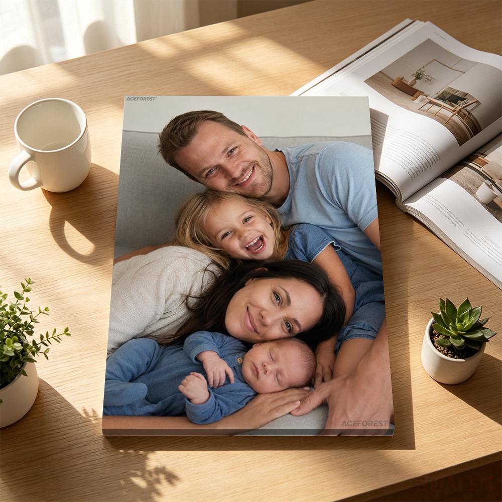 Engraved Wood Frame - 2D Personalized Photo Canvas Wall Art