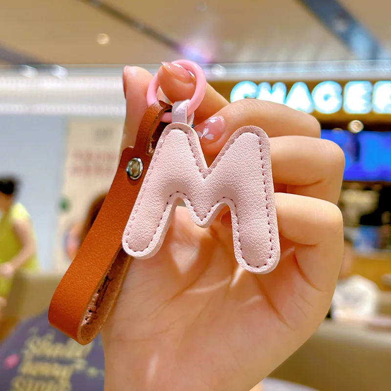 A to Z PU Leather Initial Lett - Monogram Keychain Leather recension och pris