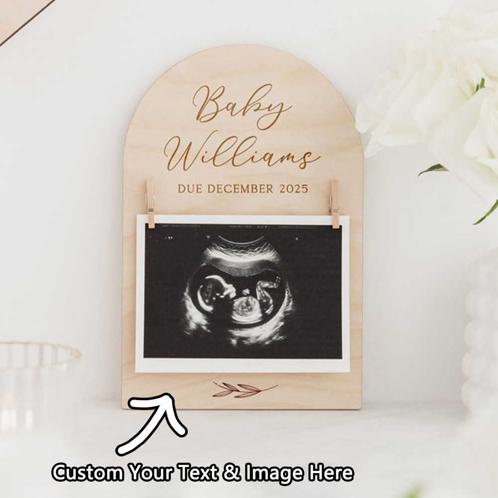 Personalised Pregnancy Announc - Engraved Wood Frame recension och pris