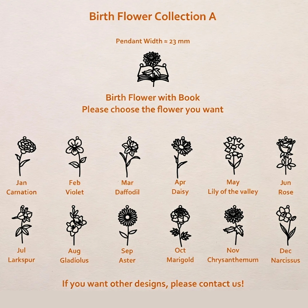 Custom Birth‑Flower Open Book  - Birth Flower Necklace recension och pris
