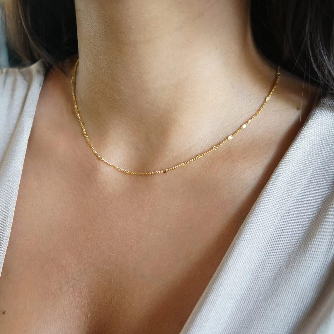 K Gold/Silver Plated Satellite - Birth Flower Necklace recension och pris