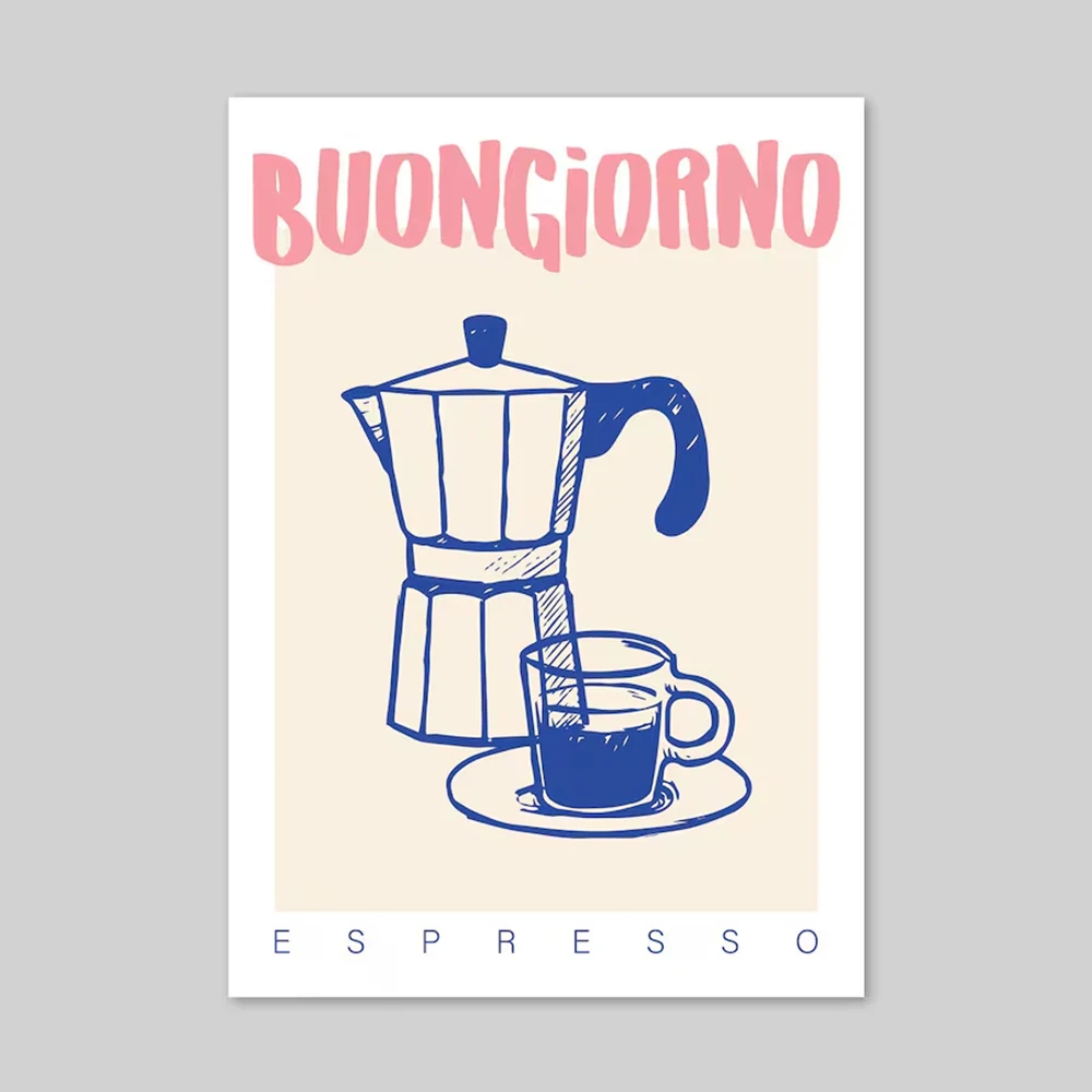 Modern Coffee Espresso Wall Ar - Custom Map Poster recension och pris