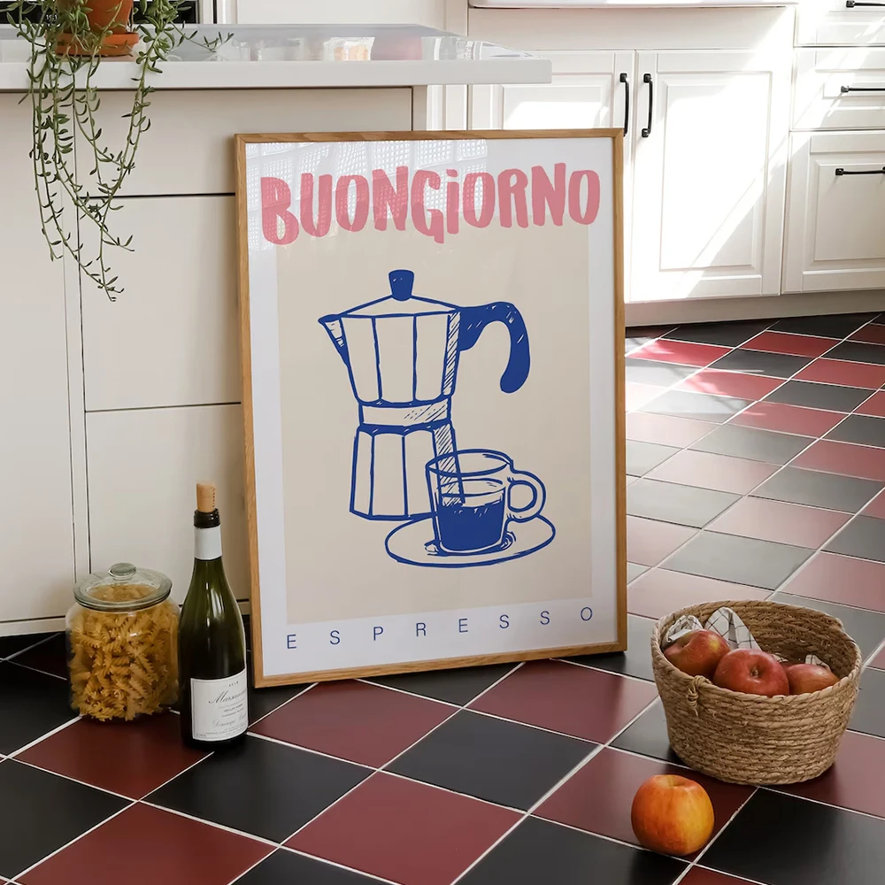 Modern Coffee Espresso Wall Ar - Custom Map Poster recension och pris
