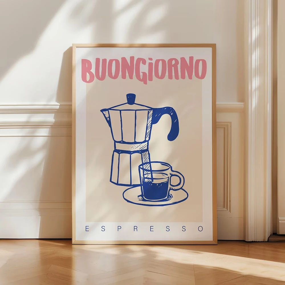 Modern Coffee Espresso Wall Ar - Custom Map Poster recension och pris