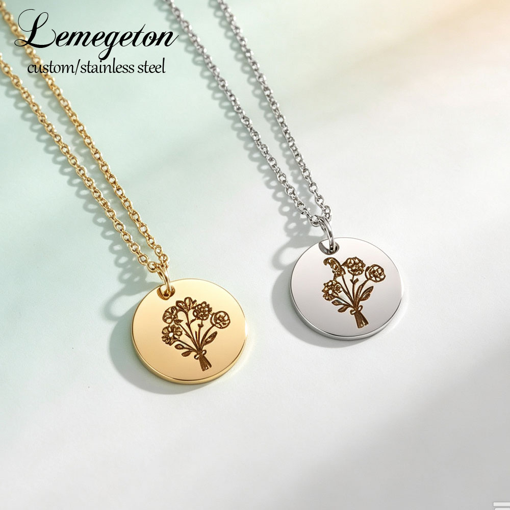 Custom Birth Month Flower Neck - Birth Flower Necklace recension och pris