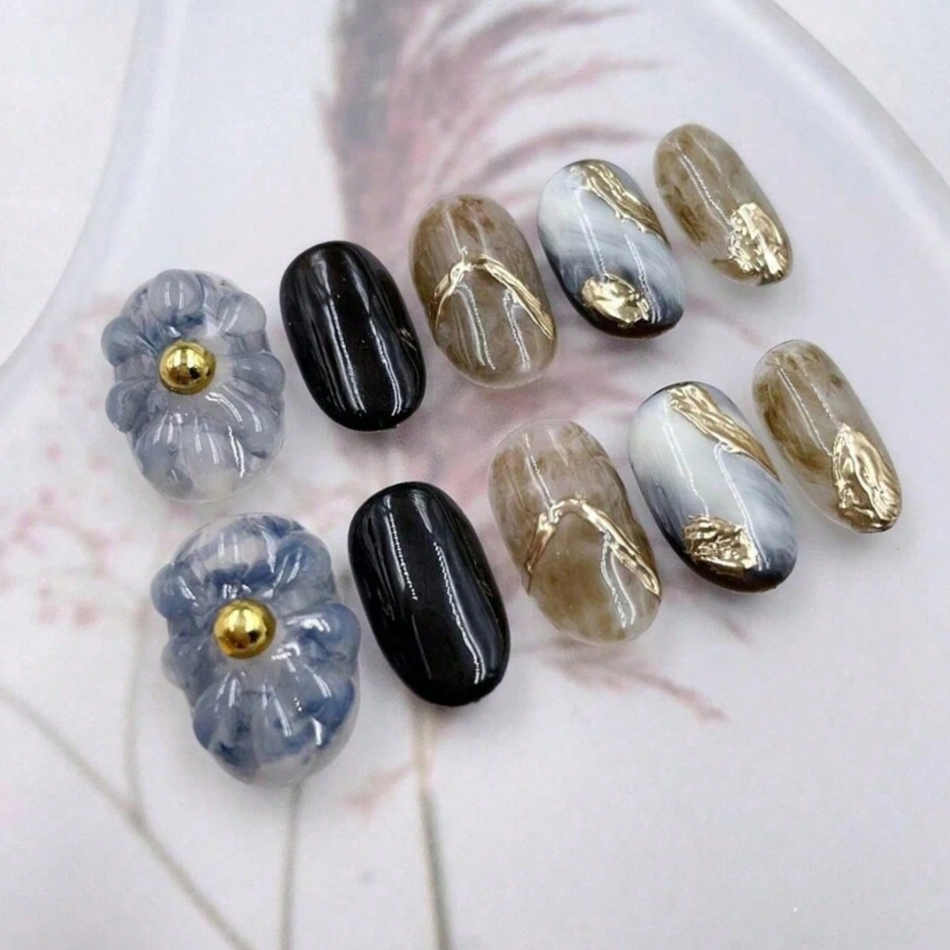 10Pcs Ramadan Press-On Nails—M - Pressed Flower Art recension och pris